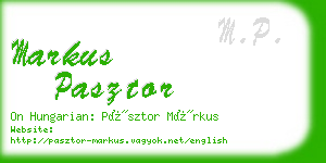 markus pasztor business card